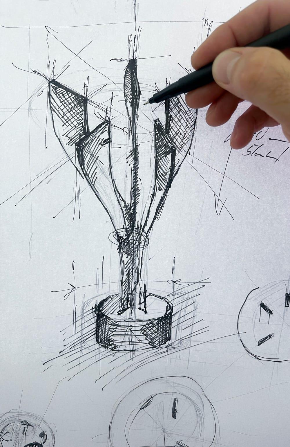 Návrh trofeje – skica