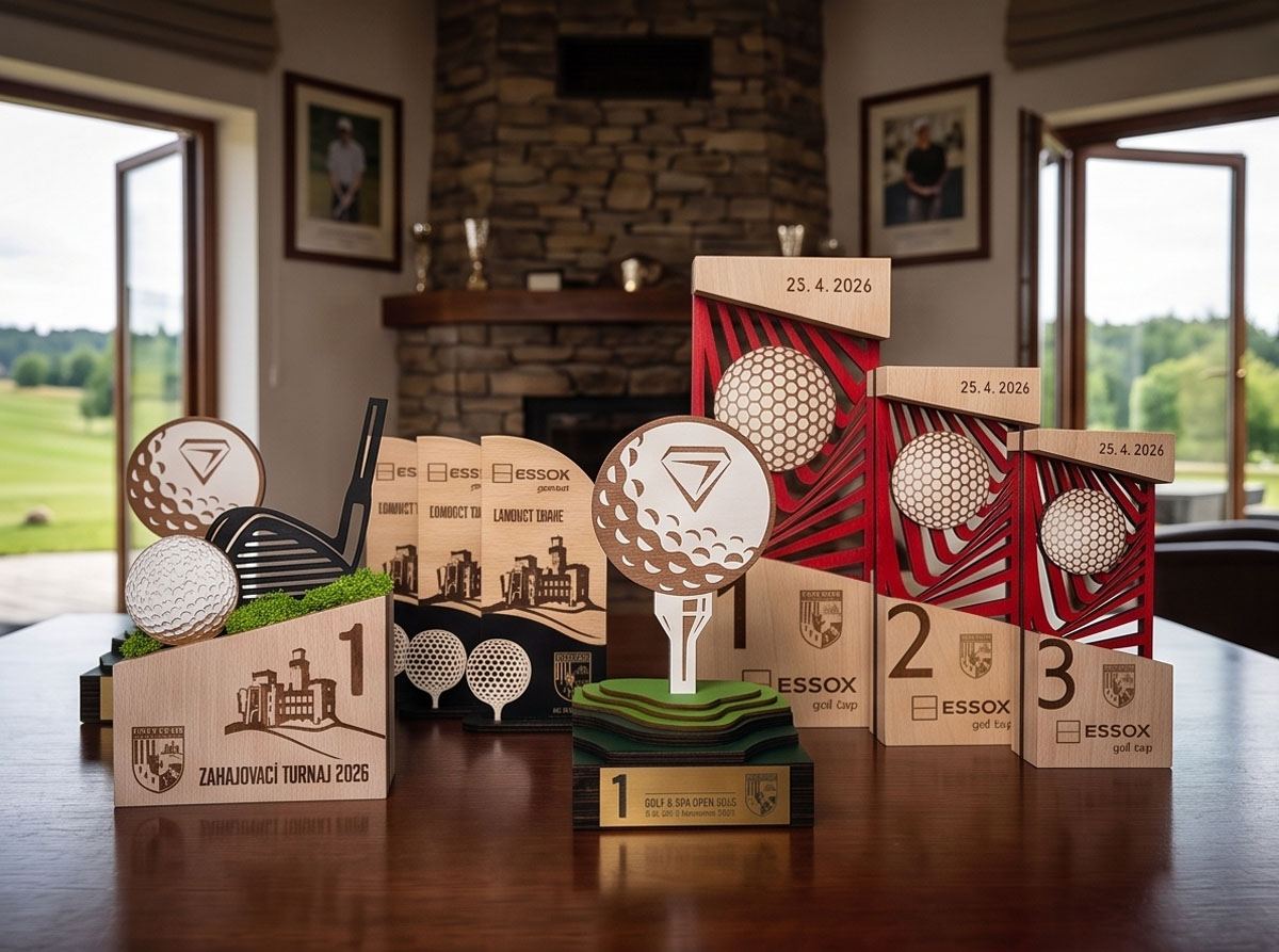 Golfová trofej – elegantní zpracování