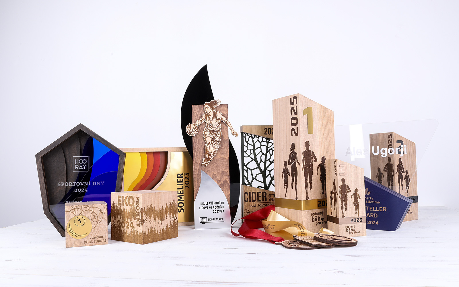 Dřevěné trofeje HOORAY – ukázka z roku 2025